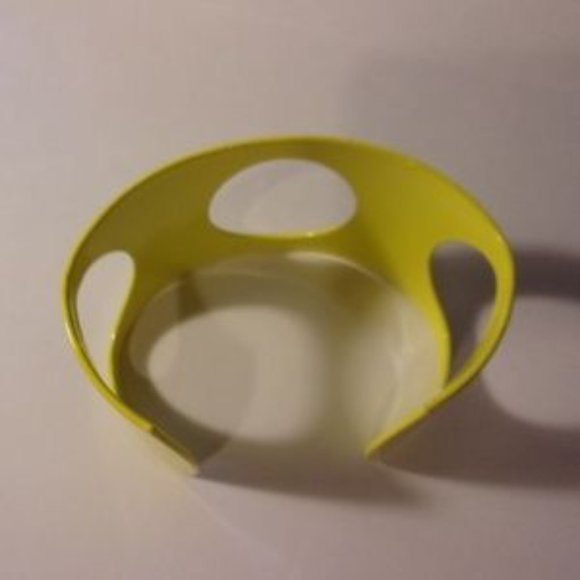 "Mod Yellow Enamel Cuff Bracelet " - Picture 2 of 6